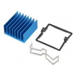 Radiator Extrudat cu Aripioare BGA Albastru 25x25mm | Electronic-mag.ro | Componente Electronice