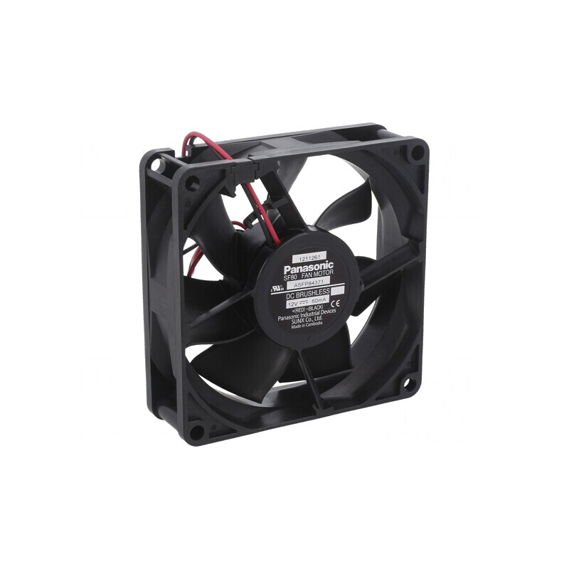 Ventilator axial 12V 80x80x25mm 44,4m3/h 19dBA | Electronic-mag.ro | Componente Electronice