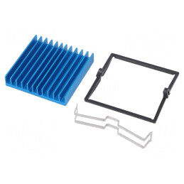 Radiator Extrudat cu Aripioare BGA Albastru 40mm x 40mm | Electronic-mag.ro | Componente Electronice