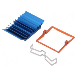 Radiator extrudat cu aripioare BGA albastru 30x30mm | Electronic-mag.ro | Componente Electronice