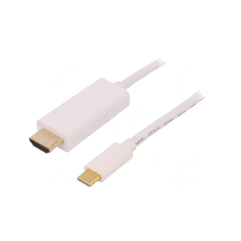 Adaptor USB 3.1 HDMI și USB C 2m Alb | Electronic-mag.ro | Componente Electronice