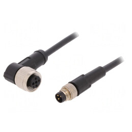 Cablu de conectare M12/M8, 1m, 60VAC, 4A, -25÷80°C | Electronic-mag.ro | Componente Electronice