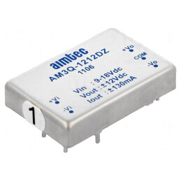 Convertor DC/DC 3W 9-18V la 12V/ -12V AM3Q-1212DZ | Electronic-mag.ro | Componente Electronice