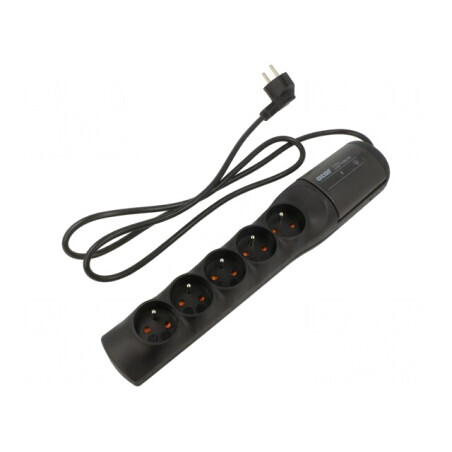 Prelungitor cu 5 prize și protecție la supratensiune 1.5m | Electronic-mag.ro | Componente Electronice