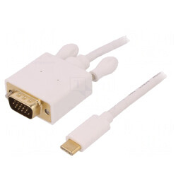 Adaptor USB 3.1 la USB C D-Sub 15pin 2m Alb | Electronic-mag.ro | Componente Electronice