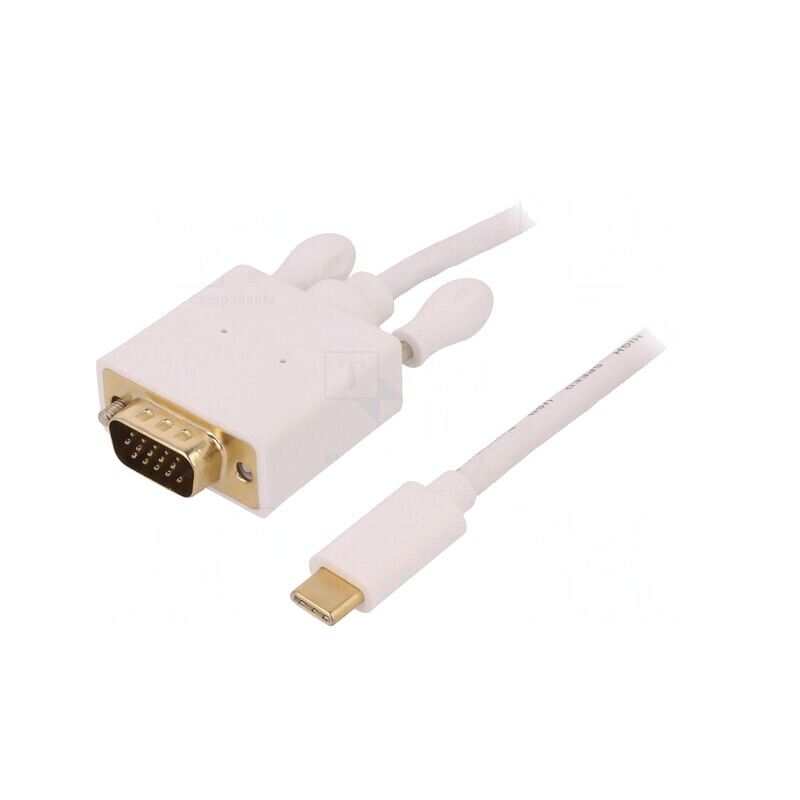 Adaptor USB 3.1 la USB C D-Sub 15pin 2m Alb | Electronic-mag.ro | Componente Electronice