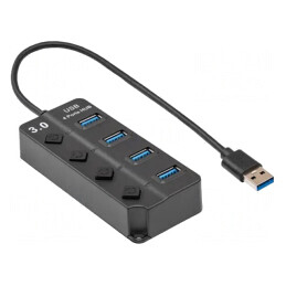 Hub USB 3.0 cu 4 Porturi și Întrerupător | Electronic-mag.ro | Componente Electronice