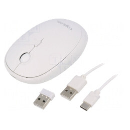 Mouse optic wireless alb USB, Bluetooth 4.0, 3 butoane | Electronic-mag.ro | Componente Electronice