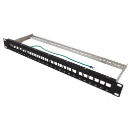 Patch Panel Keystone 24 Porturi 19" Negru | Electronic-mag.ro | Componente Electronice