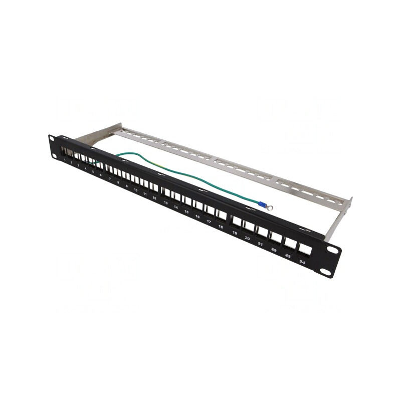 Patch Panel Keystone 24 Porturi 19" Negru | Electronic-mag.ro | Componente Electronice
