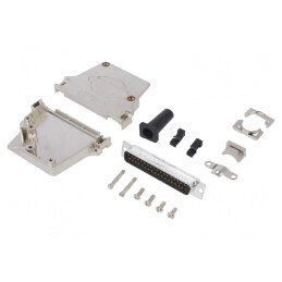 Conector D-Sub 37 pini tată în unghi 45° lipire pe cablu gold flash | Electronic-mag.ro | Componente Electronice