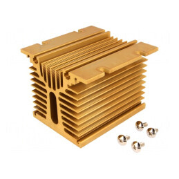 Radiator Extrudat Aurie 104mm pentru Relee SSR Trifazate | Electronic-mag.ro | Componente Electronice