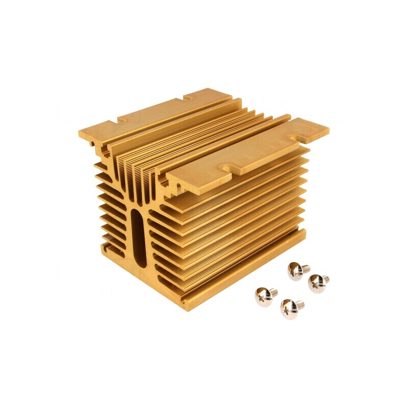 Radiator Extrudat Aurie 104mm pentru Relee SSR Trifazate | Electronic-mag.ro | Componente Electronice