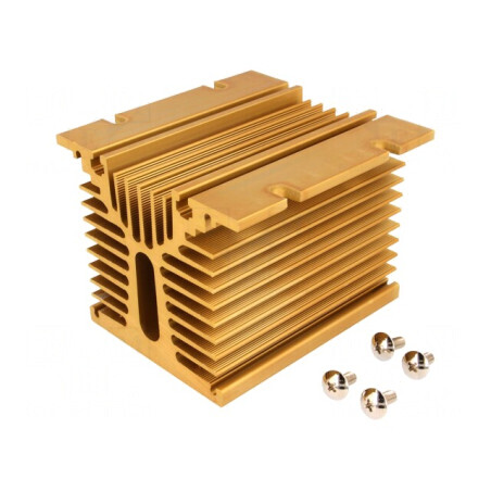 Radiator Extrudat Aurie 104mm pentru Relee SSR Trifazate | Electronic-mag.ro | Componente Electronice