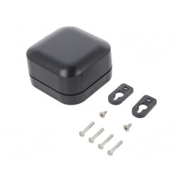 Carcasă Universală Policarbonat Neagră 80x80x45mm | Electronic-mag.ro | Componente Electronice