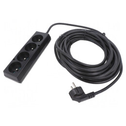 Prelungitor alimentare 10m 4 prize negru 16A | Electronic-mag.ro | Componente Electronice