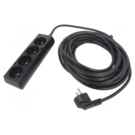 Prelungitor alimentare 10m 4 prize negru 16A | Electronic-mag.ro | Componente Electronice