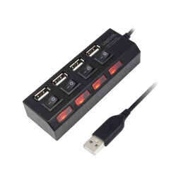 Hub USB 2.0 cu 4 Porturi 480Mbps | Electronic-mag.ro | Componente Electronice