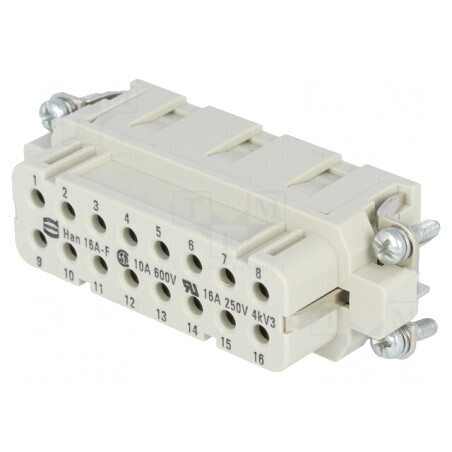 Conector HDC Mamă Han 16A 250V 16 PIN | Electronic-mag.ro | Componente Electronice