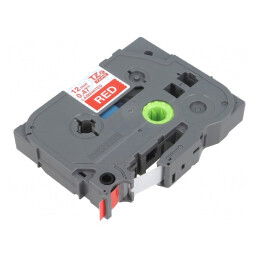 Bandă Laminată 12mm 8m Roșie cu Caracter Alb | Electronic-mag.ro | Componente Electronice