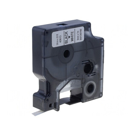 Bandă Albă 6mm x 7m, Caracter Negru | Electronic-mag.ro | Componente Electronice