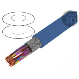 Cablu JE-LiYCY 24x2x0,5mm2 PVC Albastru 1kV/2kV | Electronic-mag.ro | Componente Electronice