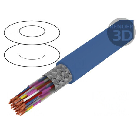 Cablu JE-LiYCY 24x2x0,5mm2 PVC Albastru 1kV/2kV | Electronic-mag.ro | Componente Electronice