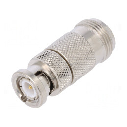 Adaptor BNC Tată la N Mamă 50Ω PTFE Drept | Electronic-mag.ro | Componente Electronice