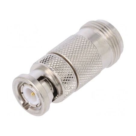 Adaptor BNC Tată la N Mamă 50Ω PTFE Drept | Electronic-mag.ro | Componente Electronice