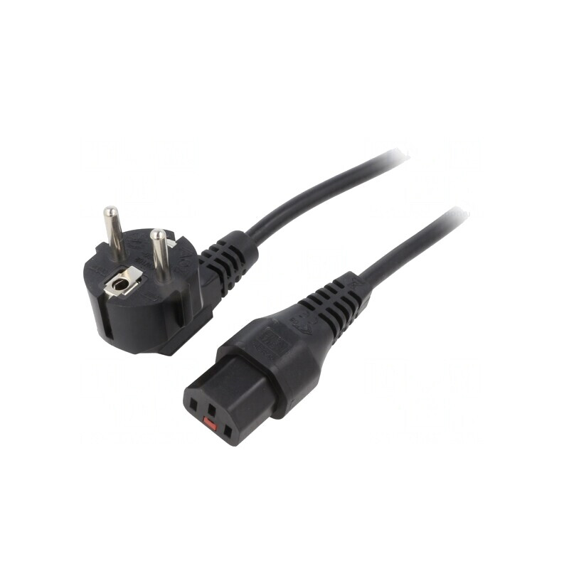 Cablu Alimentare Unghiular CEE 7/7 la IEC C13 5m Negru | Electronic-mag.ro | Componente Electronice