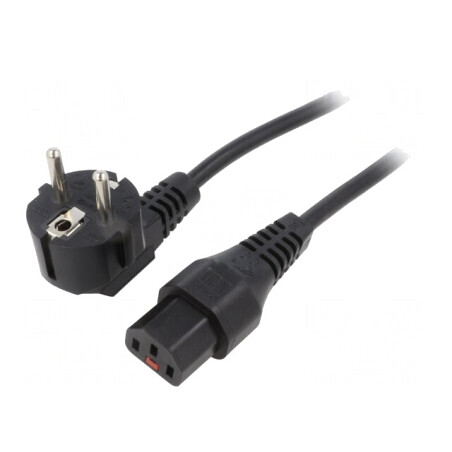 Cablu Alimentare Unghiular CEE 7/7 la IEC C13 5m Negru | Electronic-mag.ro | Componente Electronice