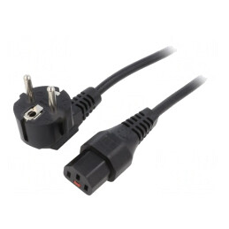Cablu Alimentare Unghiular CEE 7/7 la IEC C13 5m Negru | Electronic-mag.ro | Componente Electronice