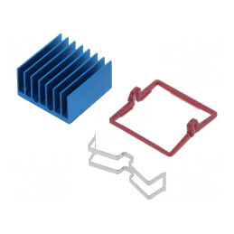 Radiator Extrudat cu Aripioare BGA Albastru 23mm x 23mm | Electronic-mag.ro | Componente Electronice