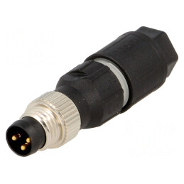 Conector M8 tată 3 pini cablu filet 4A | Electronic-mag.ro | Componente Electronice