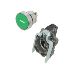 Comutator Apăsare Verde Plat 22mm NO | Electronic-mag.ro | Componente Electronice