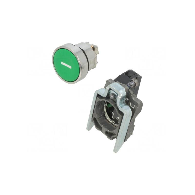 Comutator Apăsare Verde Plat 22mm NO | Electronic-mag.ro | Componente Electronice