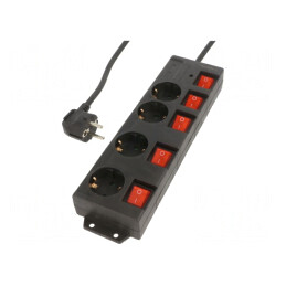 Prelungitor 4 Prize 250V 16A Negru | Electronic-mag.ro | Componente Electronice