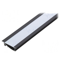 Profil Aluminiu Negru LED 1m Flat8 Set Premium | Electronic-mag.ro | Componente Electronice