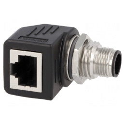 Adaptor M12 tată la RJ45 soclu Cat 5e | Electronic-mag.ro | Componente Electronice