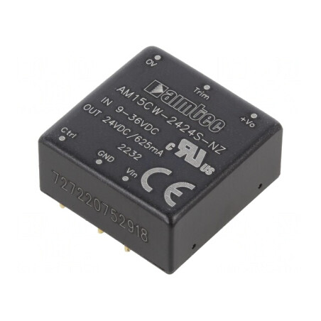 Convertor DC/DC 15W 24V 0.625A | Electronic-mag.ro | Componente Electronice