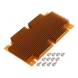 Radiator extrudat cu aripioare BGA, auriu, 117mm x 61mm | Electronic-mag.ro | Componente Electronice