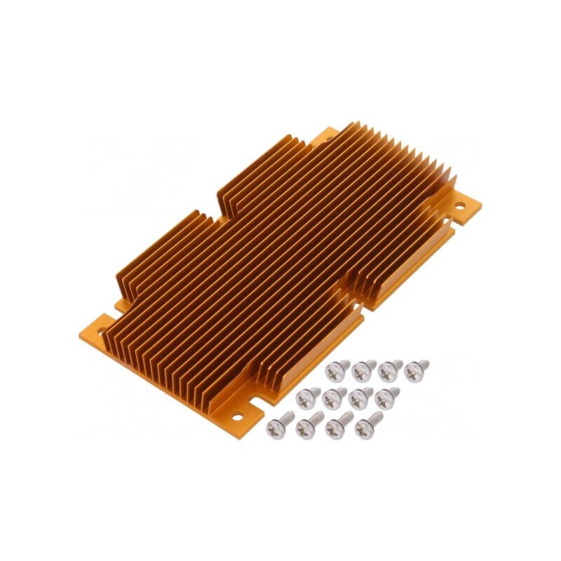 Radiator extrudat cu aripioare BGA, auriu, 117mm x 61mm | Electronic-mag.ro | Componente Electronice