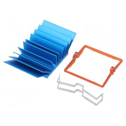 Radiator Extrudat BGA Albastru 30x30mm | Electronic-mag.ro | Componente Electronice