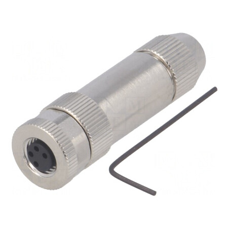 Conector M8 Mamă 4 PIN Drept Ecranat pe Cablu IP67 30V | Electronic-mag.ro | Componente Electronice