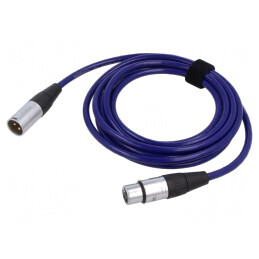 Cablu XLR 3pin Masculin-Feminin 3m Albastru | Electronic-mag.ro | Componente Electronice