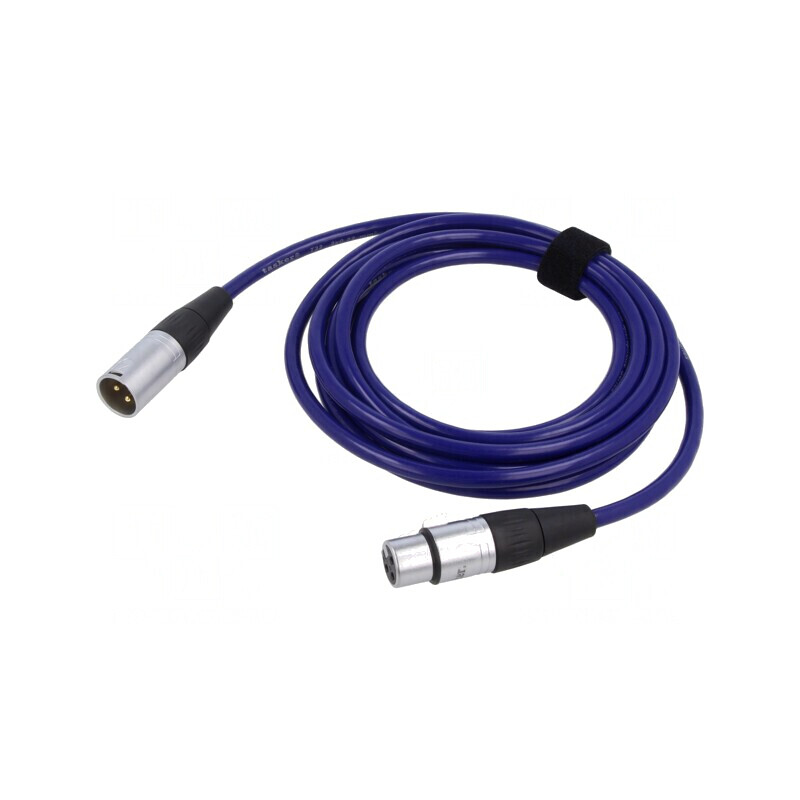 Cablu XLR 3pin Masculin-Feminin 3m Albastru | Electronic-mag.ro | Componente Electronice