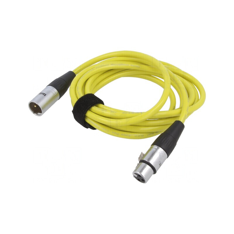 Cablu XLR 3m Galben 3Pin Masculin-Feminin | Electronic-mag.ro | Componente Electronice