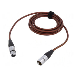 Cablu XLR 3pin Masculin-Feminin 3m Maro | Electronic-mag.ro | Componente Electronice