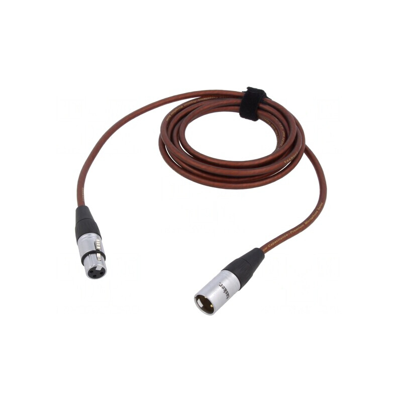 Cablu XLR 3pin Masculin-Feminin 3m Maro | Electronic-mag.ro | Componente Electronice