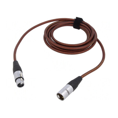 Cablu XLR 3pin Masculin-Feminin 3m Maro | Electronic-mag.ro | Componente Electronice